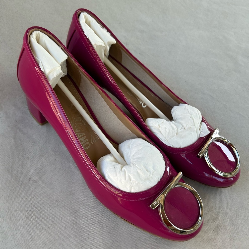 Ferragamo patent leather pumps